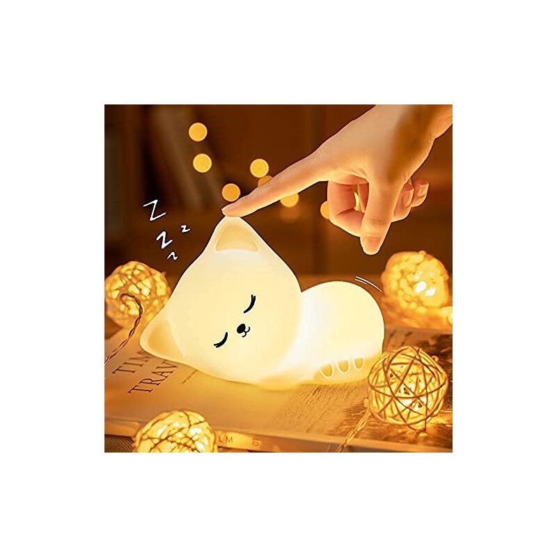 foto del prodotto ymyny luce notturna a forma di gatto per bambini, luce notturna per neonati, luce notturna ricaricabile per bambini, luce notturna a led portatile