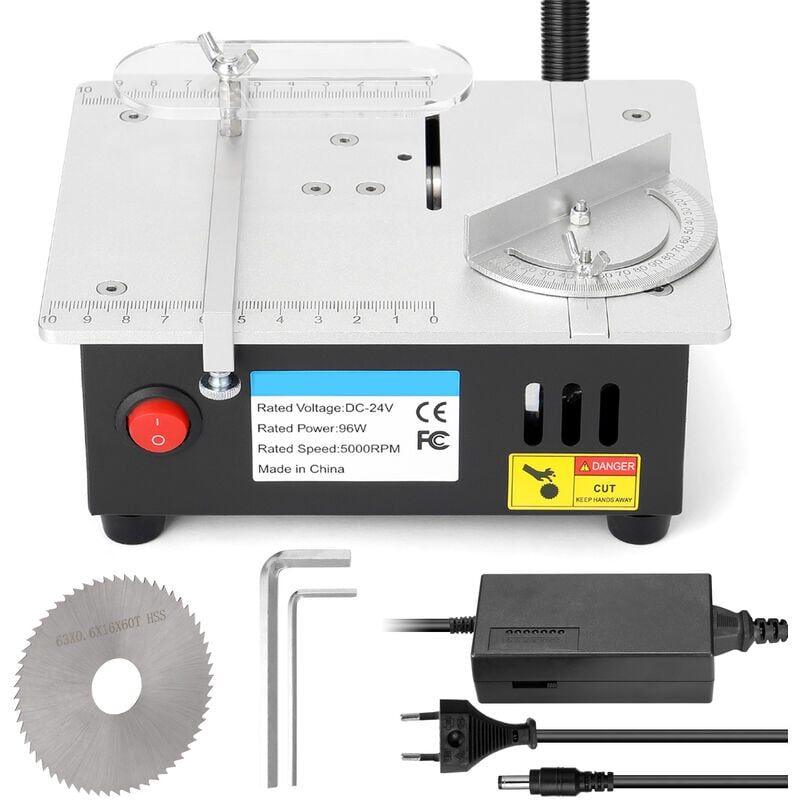 foto del prodotto ymyny mini sega da tavolo multifunzionale mini sega da tavolo in lega di alluminio fai da te piccola taglierina 7 velocit di avanzamento con