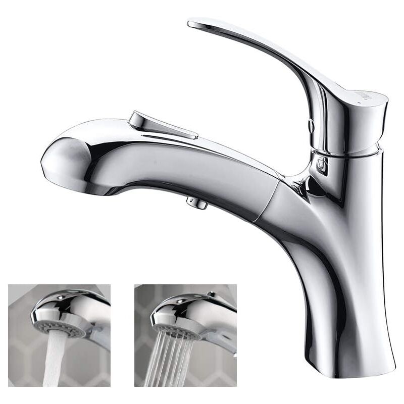 foto del prodotto ymyny miscelatore per lavabo crediri, rubinetto per bagno con doccette estraibili, miscelatore per lavabo in ottone resistente, rubinetti per