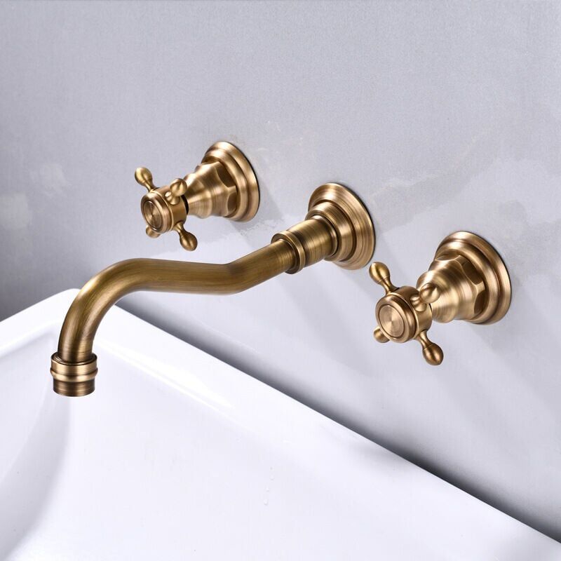 immagine 0 del prodotto ymyny miscelatore per lavabo da bagno a parete a 3 fori colore antico