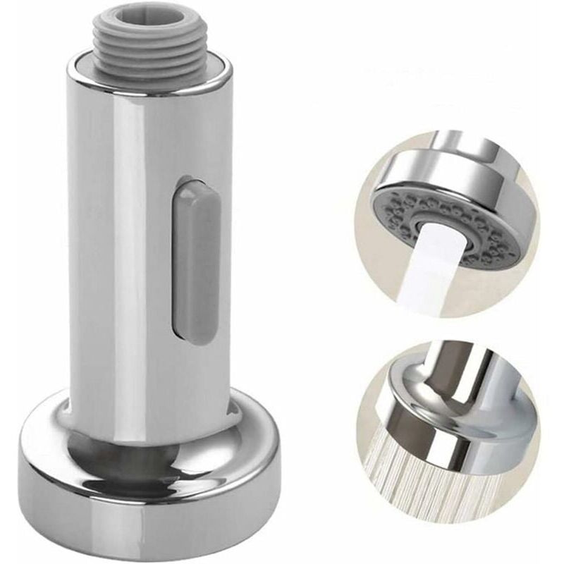 foto del prodotto ymyny miscelatore per lavello da cucina testa a pressione, 2 getti, accessorio universale per doccia argento 