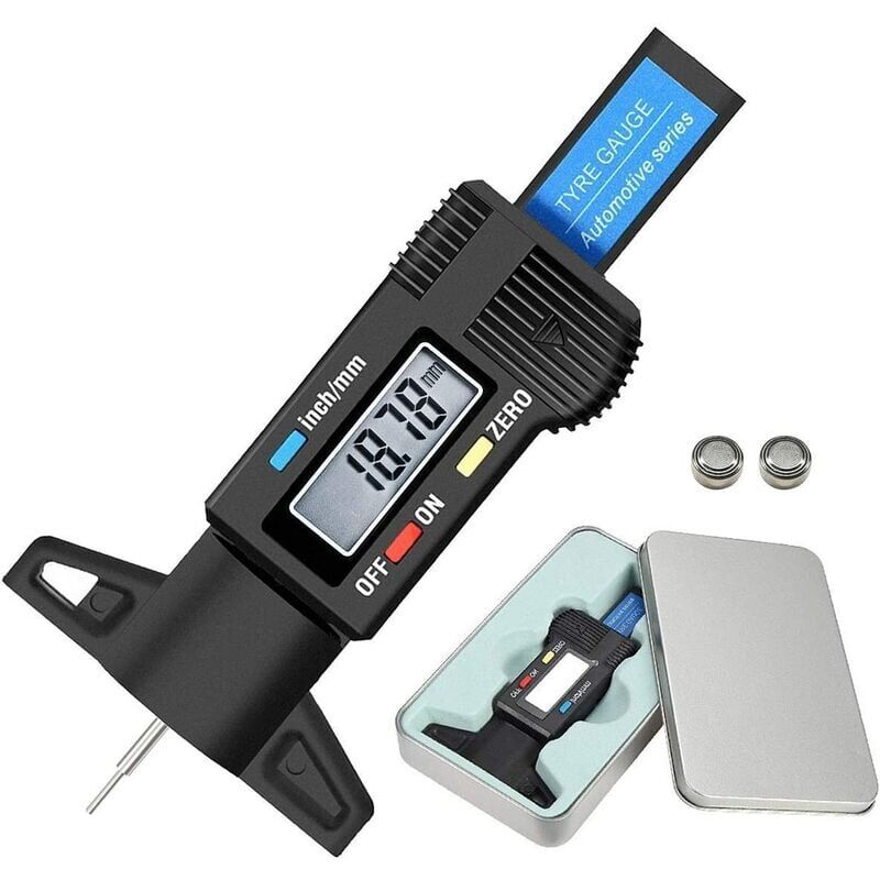 foto del prodotto ymyny misuratore di profondit digitale per pneumatici misuratore di profondit del battistrada per pneumatici lcd metrico pollici 0 25,4 mm
