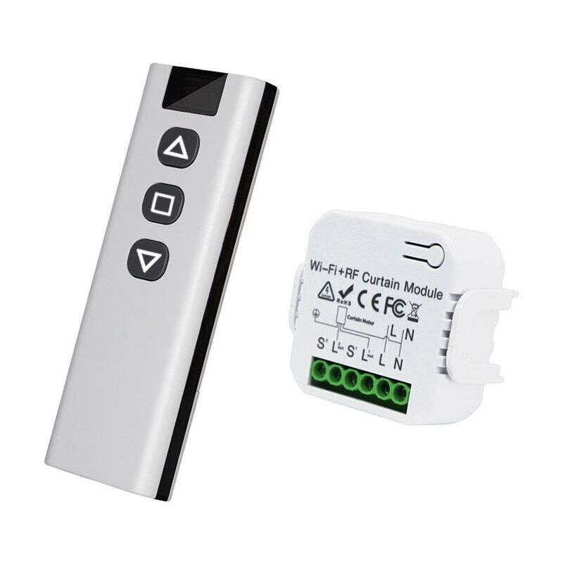 foto del prodotto ymyny modulo per tapparelle wireless, interruttore wireless per tapparelle, veneziane, composto da telecomando rf modulo ricevitore, max. portata