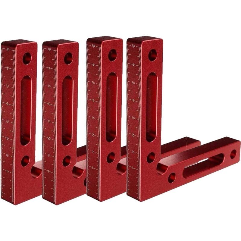 foto del prodotto ymyny morsetto per carpentiere ad angolo retto 90 11,9 x 11,9 cm morsetto per telaio in lega di alluminio a forma di l con righello di fissaggio