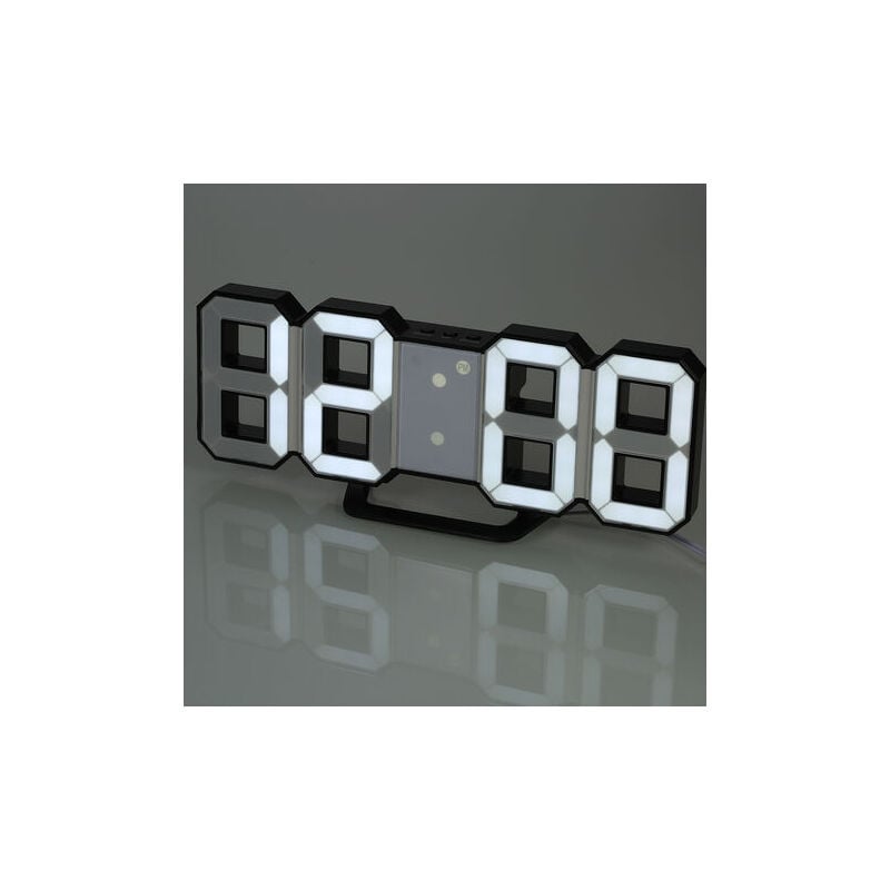 foto del prodotto ymyny orologio da parete digitale a led crediri, luminosit regolabile, luce bianca, guscio nero