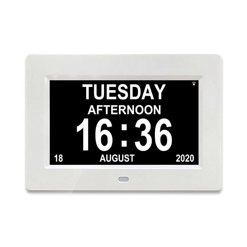 foto del prodotto ymyny orologio digitale lcd da 7 pollici con calendario, data e ora per genitori bianco 