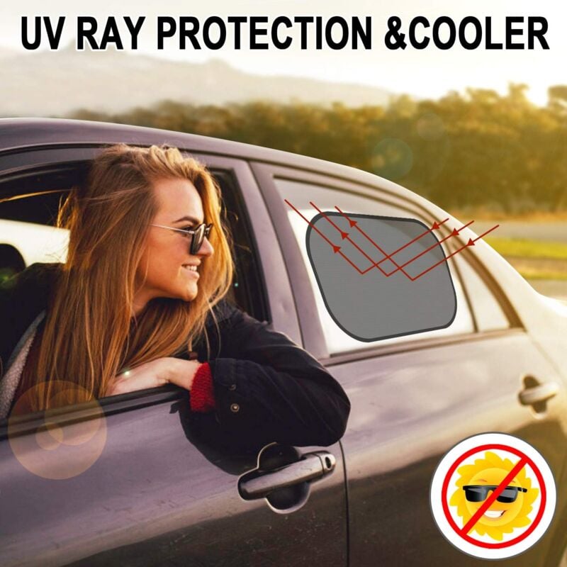 foto del prodotto ymyny parasole per auto protezione uv calore molto scura, parasole autoadesivo per bambini, installazione facile e veloce, borsa inclusa,