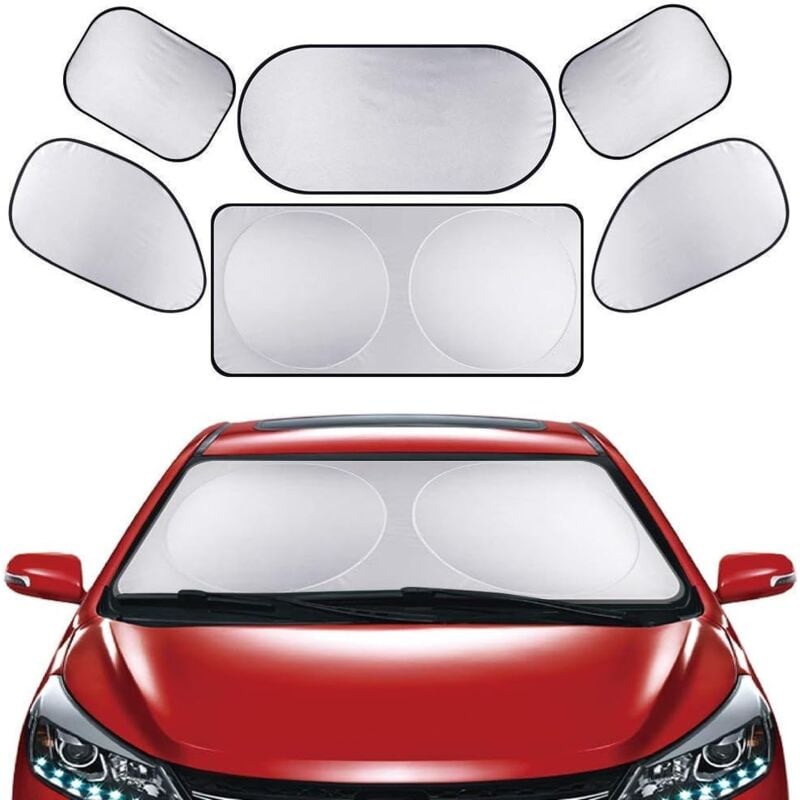 foto del prodotto ymyny parasole per parabrezza, 6 pezzi, parasole per auto, protezione dai raggi uv, riflettore anteriore o posteriore, anti uv, anti neve,