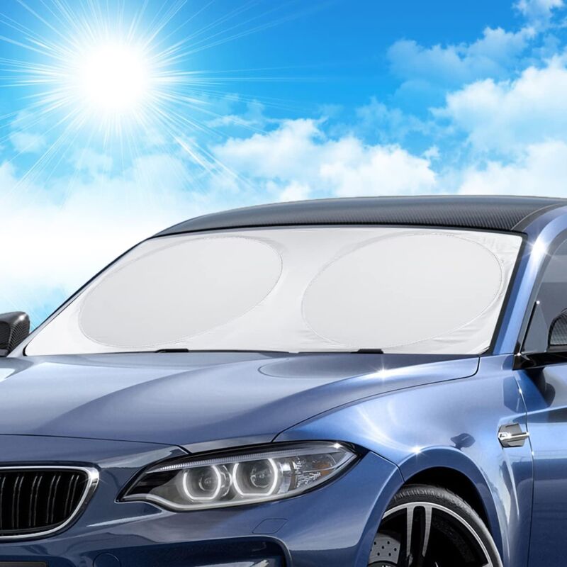 foto del prodotto ymyny parasole per parabrezza auto, parasole per auto, parasole anteriore per auto, protezione uv, isolamento termico e solare, parasole pieghevole