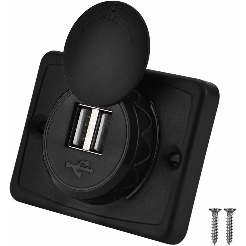 foto del prodotto ymyny per montaggio a pannello usb 12 v per presa usb 12 v a adattatore con doppia porta usb, viti di fissaggio per presa di carica per auto