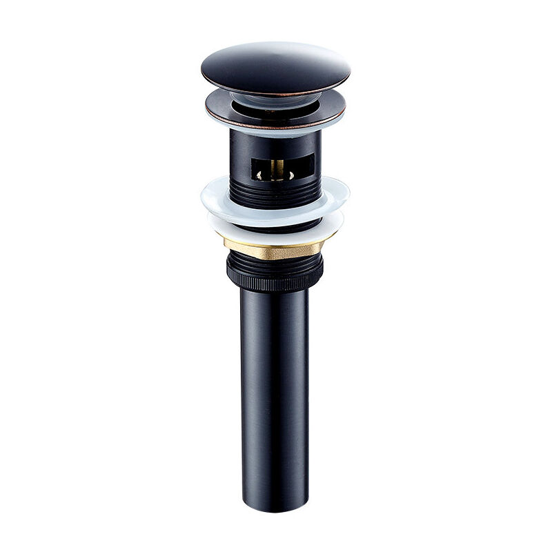 foto del prodotto ymyny piletta di scarico bounce, lavabo sottile in rame nero con troppopieno, antiodore e anti insetto, accessori per lavello, tubo di scarico.