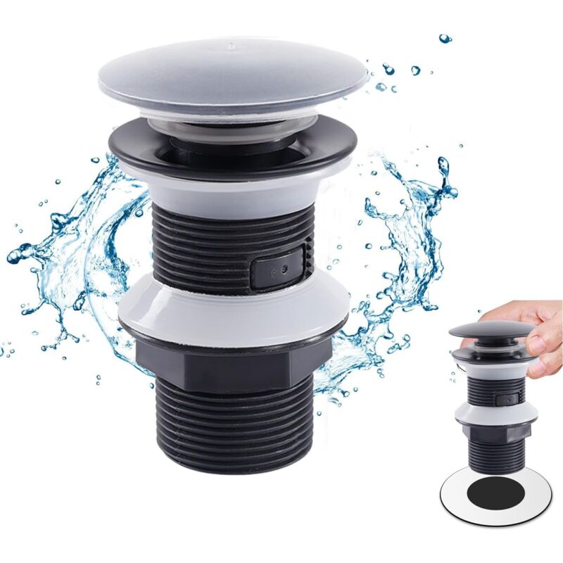 foto del prodotto ymyny piletta di scarico pop up crediri senza foro di scarico, kit di scarico e troppo pieno per vasca da bagno, kit di sostituzione per scarico