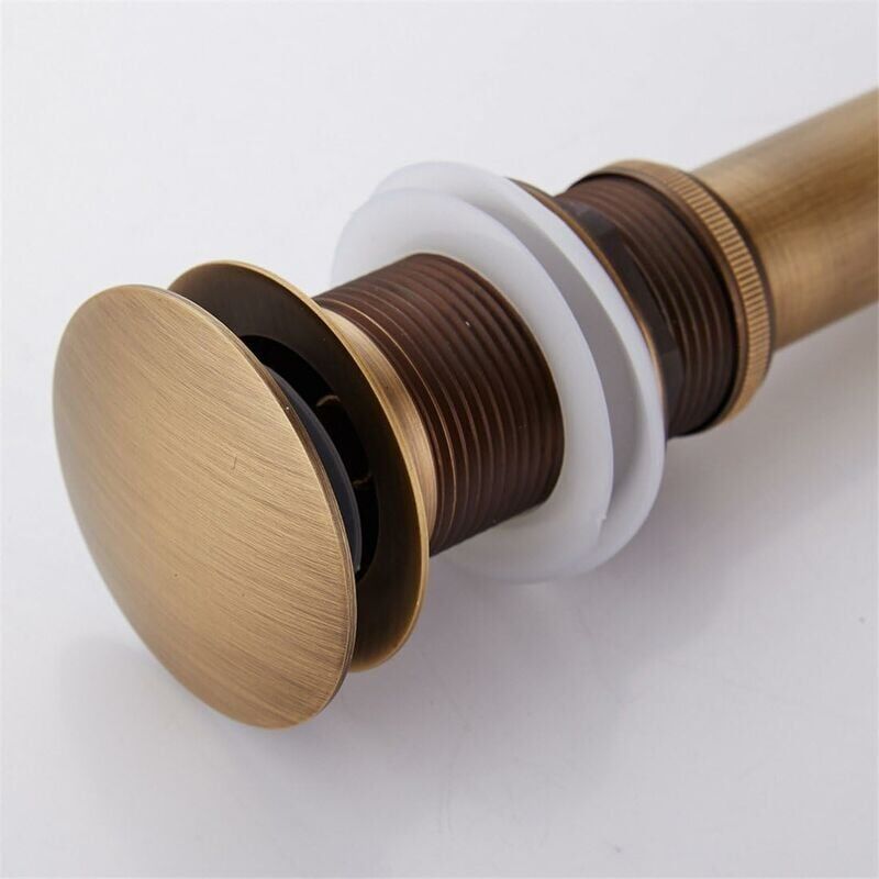 foto del prodotto ymyny piletta per lavello pop up retr , scarico click clack senza troppo pieno, valvola universale per lavello in ottone bronzato, sifone per
