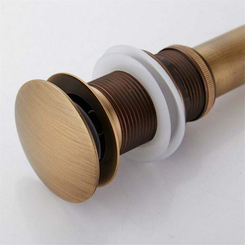 foto del prodotto ymyny piletta per lavello pop up retr , scarico click clack senza troppo pieno, valvola universale per lavello in ottone bronzato, sifone per
