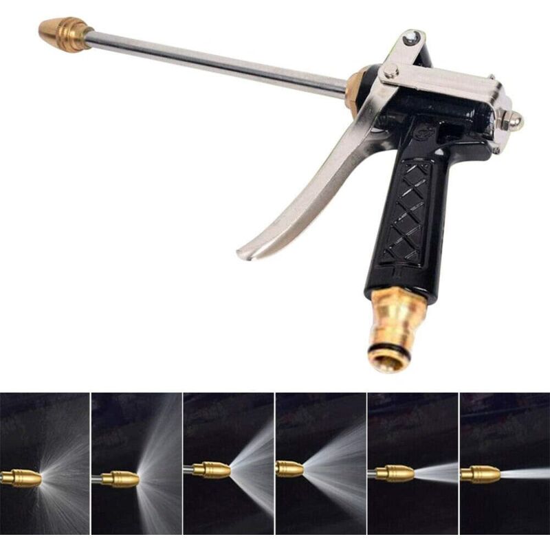 foto del prodotto ymyny pistola a spruzzo per idropulitrice crediri, ugello in metallo, pistola per idropulitrice, acqua rotante a 360 per lavaggio auto,