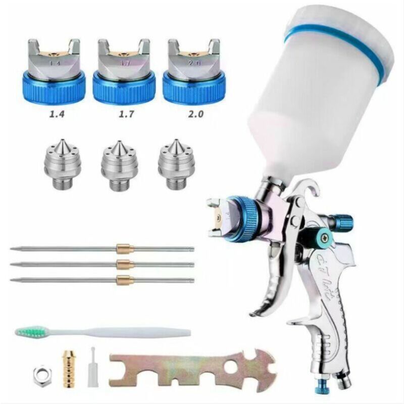 foto del prodotto ymyny pistola a spruzzo per verniciatura a gravit professionale con 3 ugelli da 1,4 mm, 1,7 mm e 2,0 mm, tazza da 600 cc, pistola per piccole