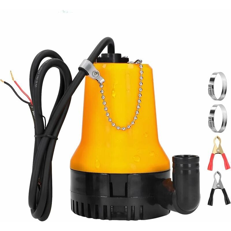 foto del prodotto ymyny pompa sommergibile 12v 50w 4200l h pompa sommergibile pompa cc pompa per acque sporche pompa portatile lunghezza del tubo 2,3 metri con