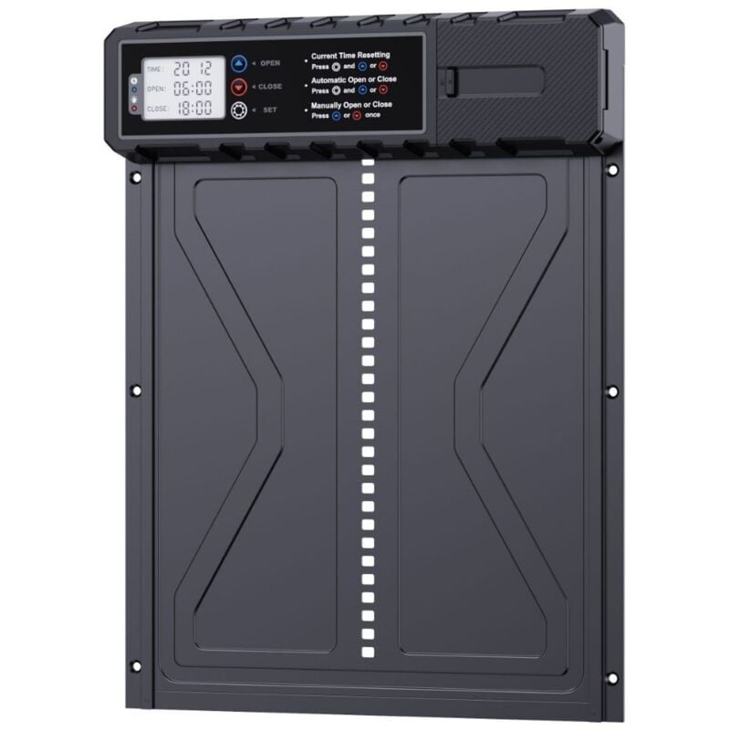 foto del prodotto ymyny porta automatica per pollaio con timer alimentato a energia solare ip45 impermeabile in alluminio per pollame porte automatiche per pollaio per