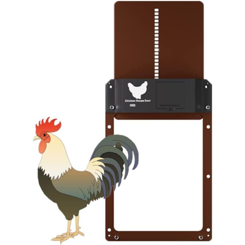 foto del prodotto ymyny porta automatica per pollaio crediri, porta automatica per pollaio 2.0, con apertura impermeabile sensibile alla luce la sera e la mattina