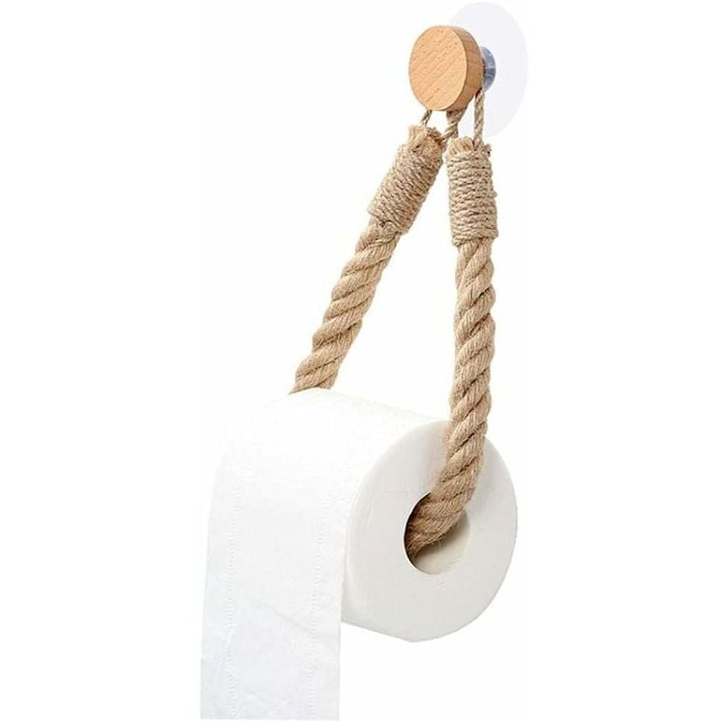 foto del prodotto ymyny porta carta igienica autoadesivo, porta asciugamani in corda di canapa retr , porta carta igienica per bagno e cucina marrone