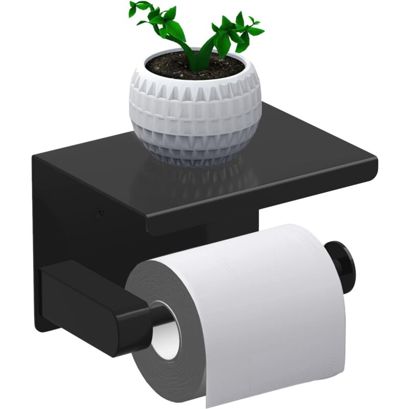 foto del prodotto ymyny porta carta igienica porta carta igienica senza foratura, dispenser di carta igienica con ripiano, acciaio inossidabile sus 304, colla