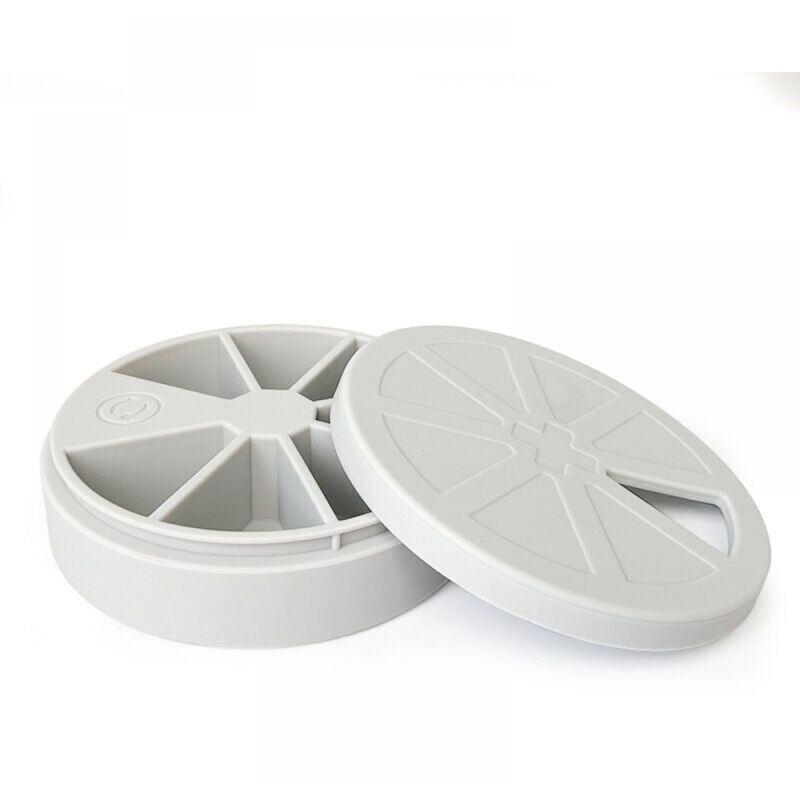 foto del prodotto ymyny portapillole settimanale in silicone piccolo portapillole giornaliero per vitamine, integratori e olio di pesce, grigio chiaro
