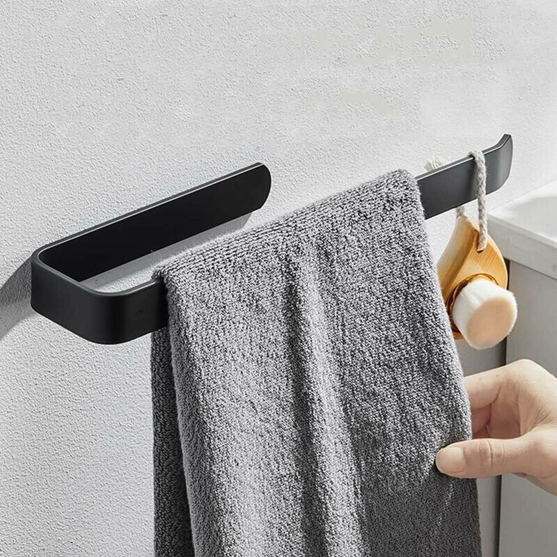 foto del prodotto ymyny portasciugamani da bagno senza foratura, da parete, con anello portasciugamani, per cucina, bagno, wc, nero opaco