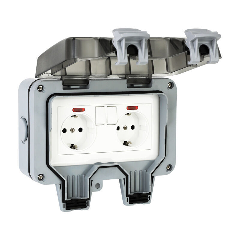 foto del prodotto ymyny presa elettrica esterna impermeabile crediri ip66 con interruttore, scatola di giunzione resistente alle intemperie, presa elettrica esterna