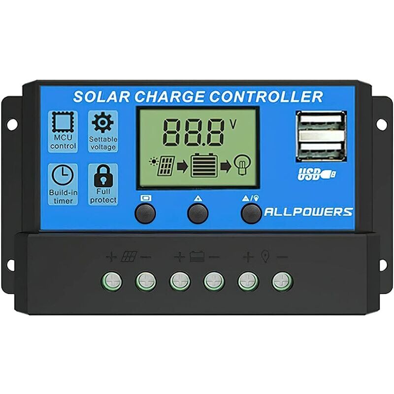 foto del prodotto ymyny regolatore di carica solare crediri 20a regolatore intelligente del pannello solare con porta usb display 12v 24v 