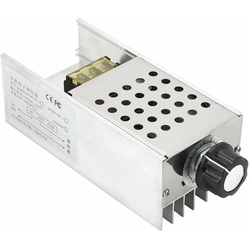 foto del prodotto ymyny regolatore di velocit del motore regolatore di tensione elettrico scr ac 220v da 6000 w, dimmer per controllo velocit motore, termostato