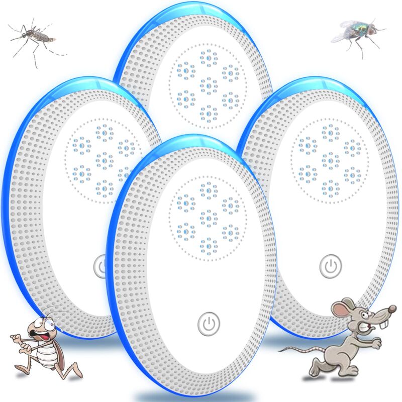foto del prodotto ymyny repellente per zanzare ad ultrasuoni, repellente per topi ad ultrasuoni, 4 confezioni, dispositivo repellente per topi efficace