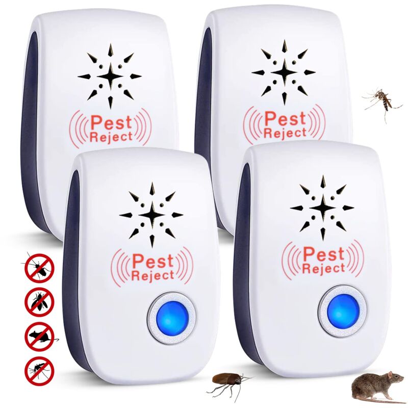 foto del prodotto ymyny repellenti per parassiti, 4 confezioni repellente per insetti ad ultrasuoni repellente elettronico per parassiti ad ultrasuoni per interni