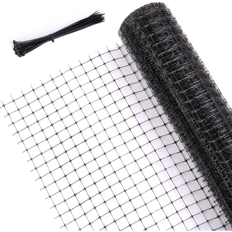 foto del prodotto ymyny rete da giardino rete anti uccelli nera resistente, 2 m x 20 m, rete per fogliame, rete per alberi riutilizzabile