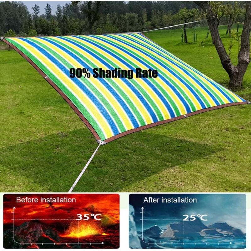 foto del prodotto ymyny rete ombreggiante per serra, telo ombreggiante per patio, rete ombreggiante con occhielli, telo ombreggiante anti uv, per giardino, pergolato,