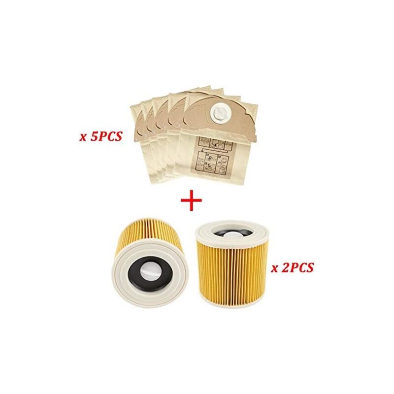 foto del prodotto ymyny ricambi per aspirapolvere filtro antipolvere con sacchetto di carta, adatto per karcher wd2250 a2004 a2054 mv2, sacchetti per la raccolta