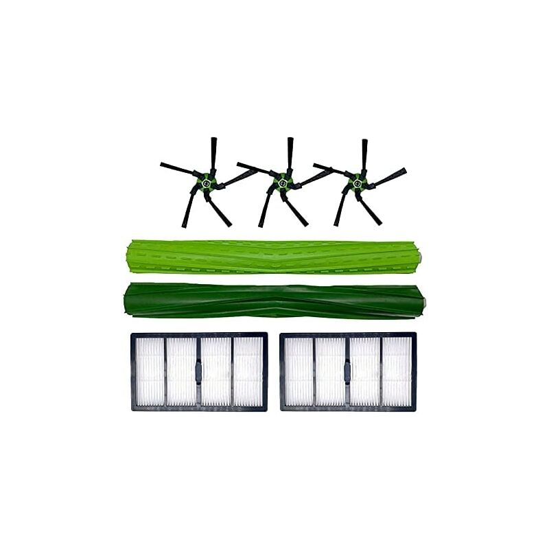 foto del prodotto ymyny ricambi per aspirapolvere roomba s9 s9 spazzole laterali kit spazzole per robot aspirapolvere roomba s9 e s9 colore verde e bianco