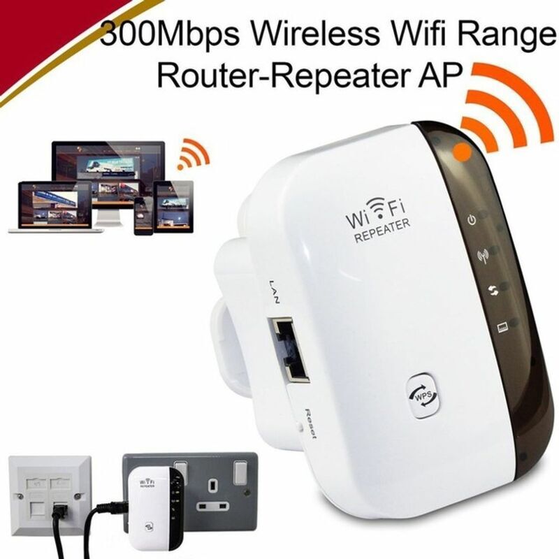 foto del prodotto ymyny ripetitore wifi crediri 300mbps, 2,4 ghz, estensore di rete a lungo raggio, porta ethernet, wps, modalit ap, facile configurazione,
