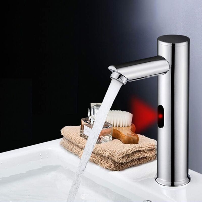 foto del prodotto ymyny rubinetto automatico a infrarossi crediri, rubinetto per acqua fredda senza contatto, rubinetto a batteria per il risparmio idrico e senza