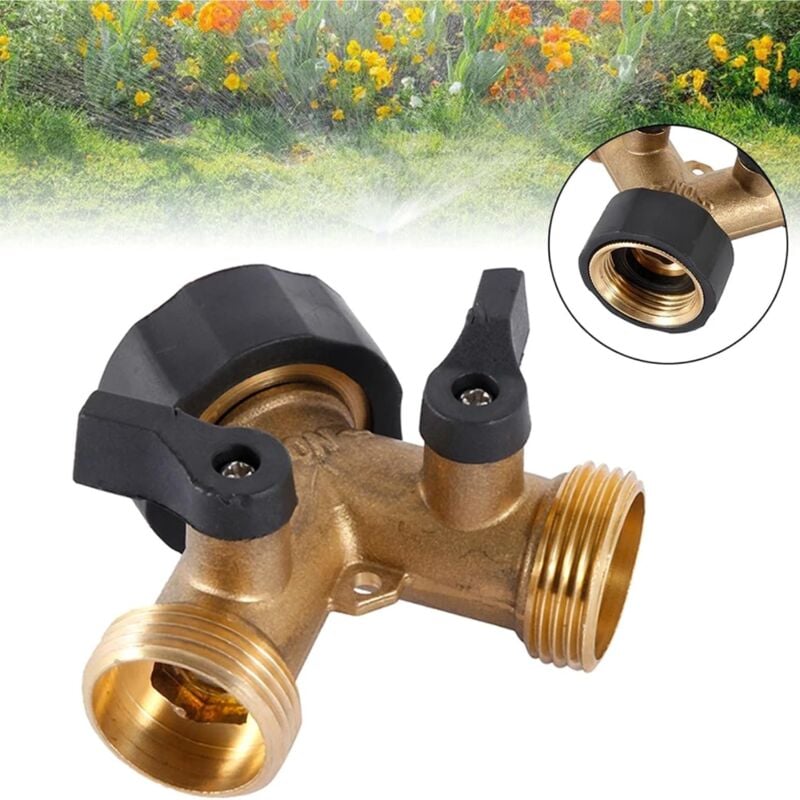 foto del prodotto ymyny rubinetto doppio per lavatrice, connettore a y per tubo da giardino a 2 vie