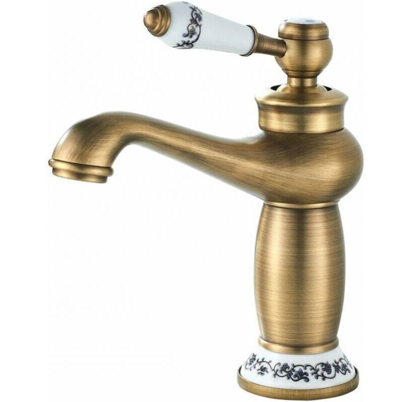 foto del prodotto ymyny rubinetto per bagno retr , rubinetto per lavabo con maniglia in ceramica, miscelatore monocomando per lavabo, rubinetto per acqua calda e