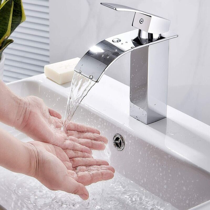immagine 0 del prodotto ymyny rubinetto per lavabo a cascata rubinetto per bagno con bobina in ceramica, disponibile con acqua calda e fredda, miscelatore per lavello,