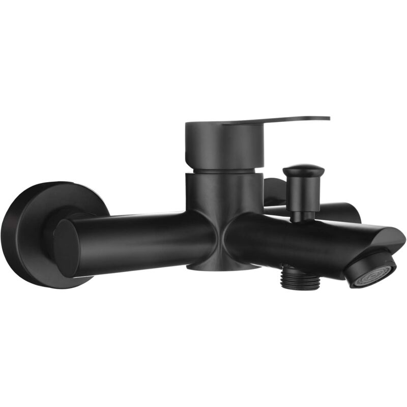 foto del prodotto ymyny rubinetto per vasca da bagno in acciaio inossidabile crediri, rubinetto per vasca da bagno a 2 fori, acqua calda e fredda, nero, rubinetto