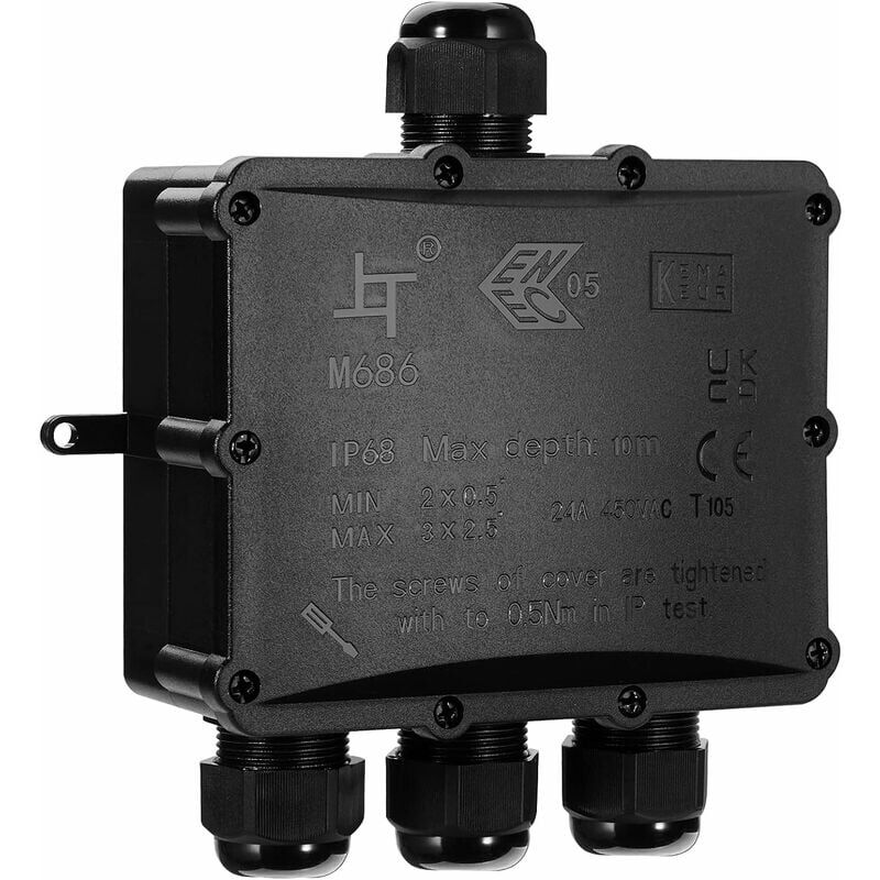 foto del prodotto ymyny scatola di giunzione esterna impermeabile ip68 cavo pi grande a 4 vie, connettore per scatola di giunzione elettrica per cavi da 4 a 14