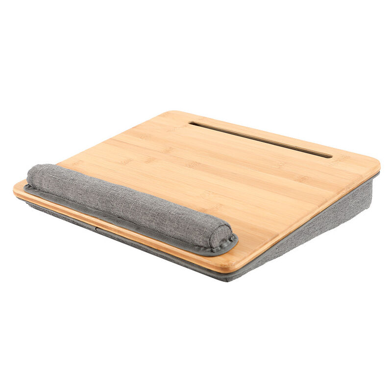 foto del prodotto ymyny scrivania portatile per laptop con cuscino adatta a laptop da 15,6 pollici con striscia antiscivolo e spazio di archiviazione marrone
