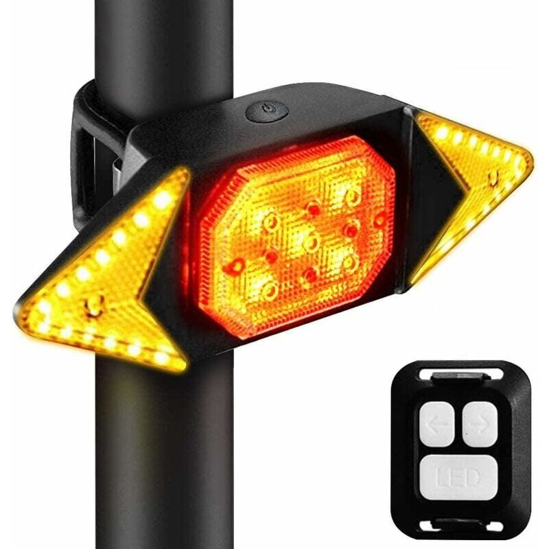 foto del prodotto ymyny segnale di svolta per bicicletta luce flash per bicicletta wireless ricaricabile tramite usb luce di avvertimento per la guida 6 modalit di