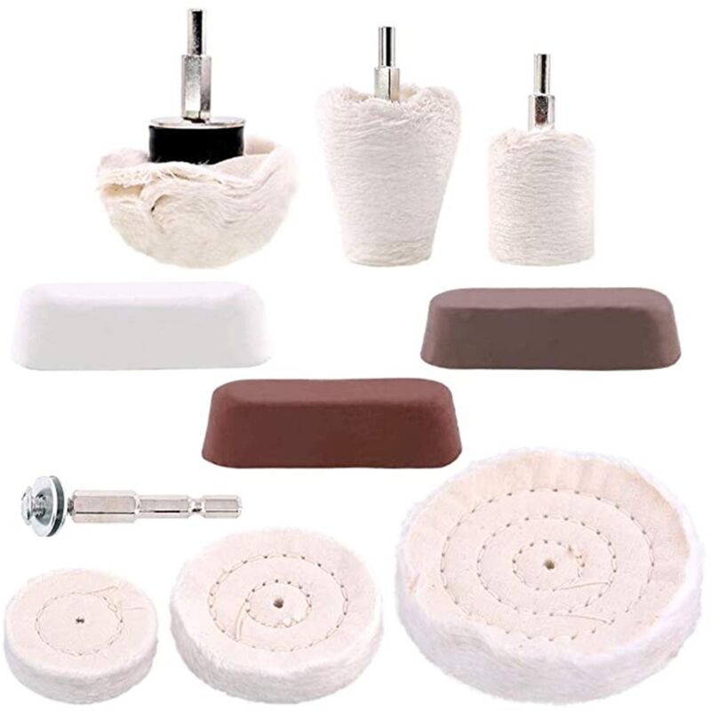 foto del prodotto ymyny set di 10 dischi lucidanti con pasta lucidante dischi lucidanti per cacciaviti a batteria alluminio lucidato e acciaio inossidabile