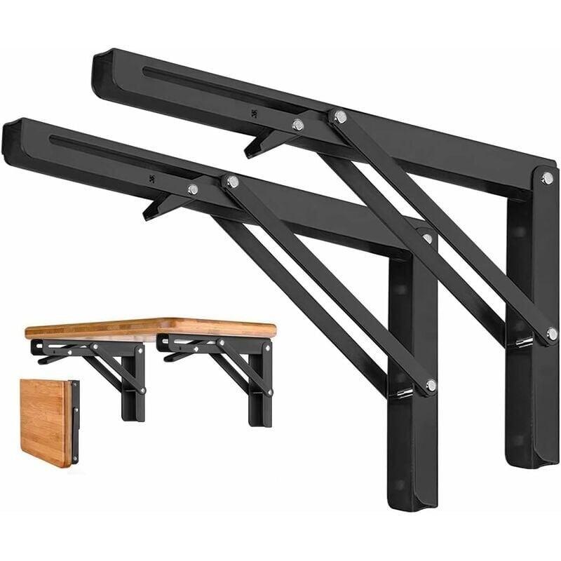immagine 0 del prodotto ymyny set di 2 staffe per mensole da 400 mm, supporto per console pieghevole, staffa da parete pieghevole in acciaio inossidabile, portata 80
