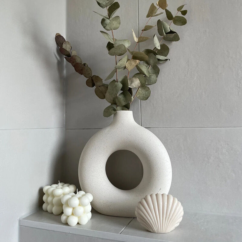 foto del prodotto ymyny set di 2 vasi di fiori in ceramica bianca per la decorazione
