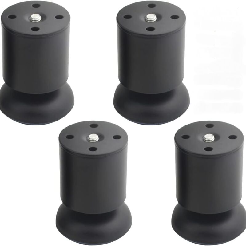 foto del prodotto ymyny set di 4 gambe nere gambe per mobili regolabili da 6 cm gambe per tavolo in acciaio inossidabile con ta