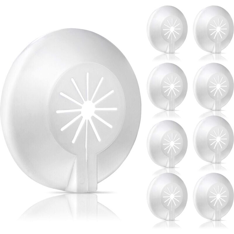 foto del prodotto ymyny set di 8 rosette per radiatori, copritubo, rosetta in plastica per diametri da 8 a 22 mm, montaggio ultrarapido